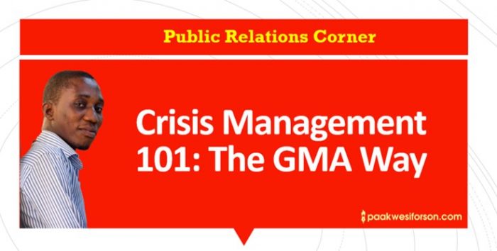 Crisis Management 101.... The GMA Way